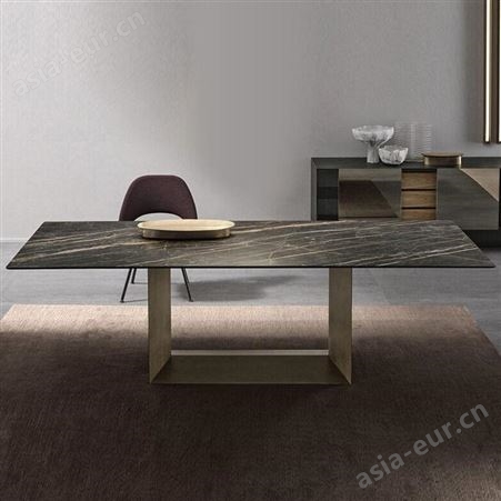 鼎富北欧岩板餐桌小户型样板房餐桌椅组合DF-317