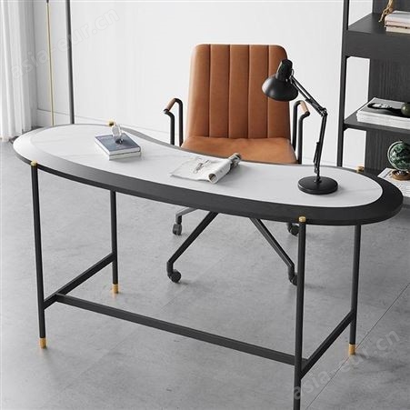 鼎富DF379意式轻奢岩板书桌椅办公桌北欧家用卧室写字台创意电脑桌