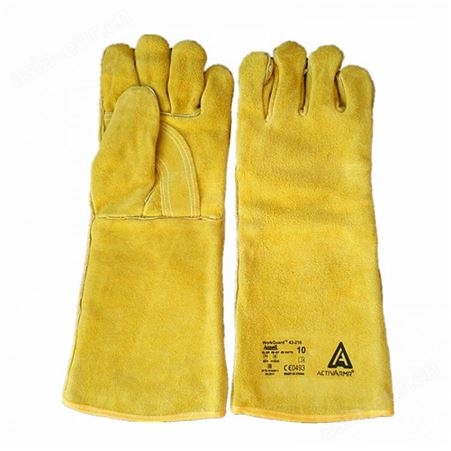 ANSELL/安思尔43-216焊接工烧焊防护手套隔热耐高温防火 皮革手套