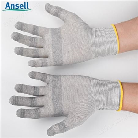 ansell/安思尔11-318 精细操作抗静电手套无涂层针织手套