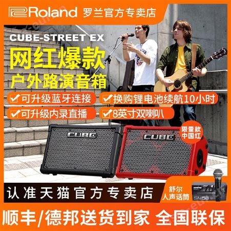 Roland罗兰音箱CUBE STREET EX红直播吉他弹唱充电蓝牙音响