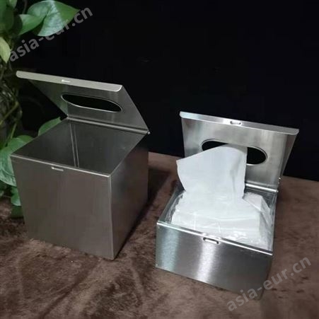 304不锈钢加厚方形纸巾盒抽纸盒 包边设计防水防腐 可以开孔壁挂 镜光拉丝两种选择