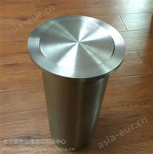不锈钢304圆形台面垃圾桶佳悦鑫jyx-t12，圆形有底带盖圆形台面嵌入式垃圾桶