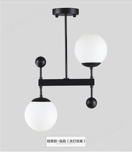 图比乐北欧后现代吊灯金色简约个性创意双头卧室餐厅灯圆球玻璃吊灯具